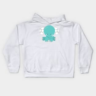 Cute Elephant, Little Elephant, Blue Elephant Kids Hoodie